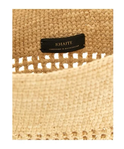 Khaite Small Billie Woven-raffia Bucket Bag In Brown