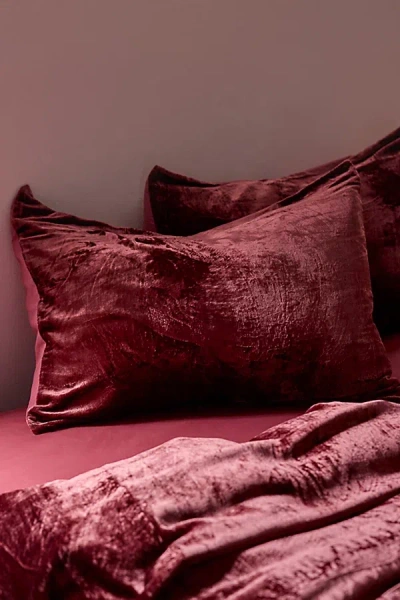 Urban Outfitters Skye Velvet Sham Set In Maroon At  In Burgundy