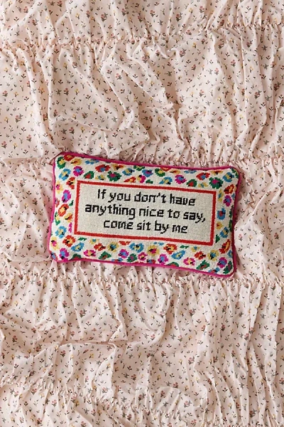 Furbish Needlepoint Throw Pillow By  In Come Sit By Me At Urban Outfitters In Multi