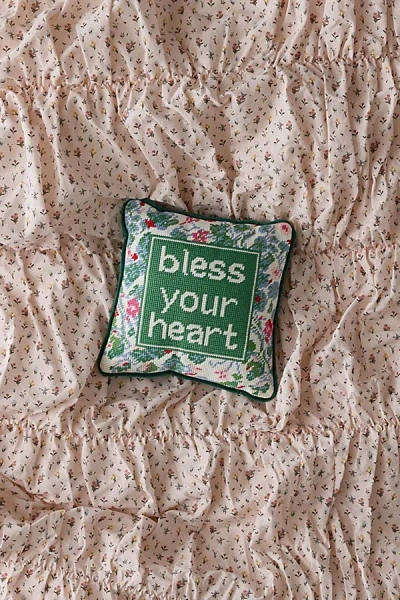 Furbish Needlepoint Throw Pillow By  In Bless Your Heart At Urban Outfitters In Multi