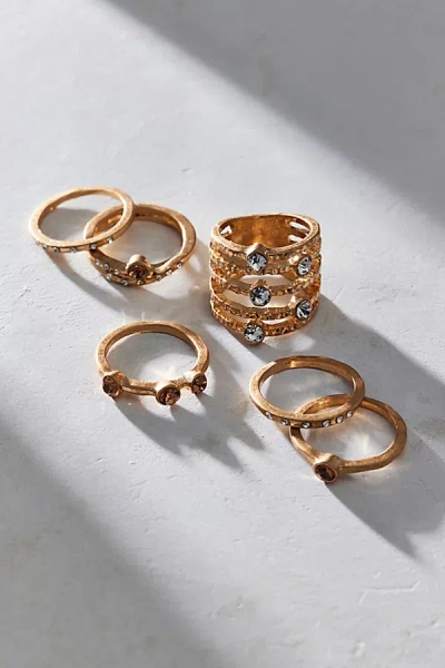 Urban Outfitters Constellations Rhinestone Ring Set In Gold, Women's At  In Gold