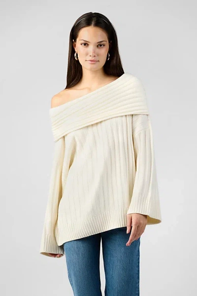 Weworewhat Oversized Off Shoulder Sweater In White