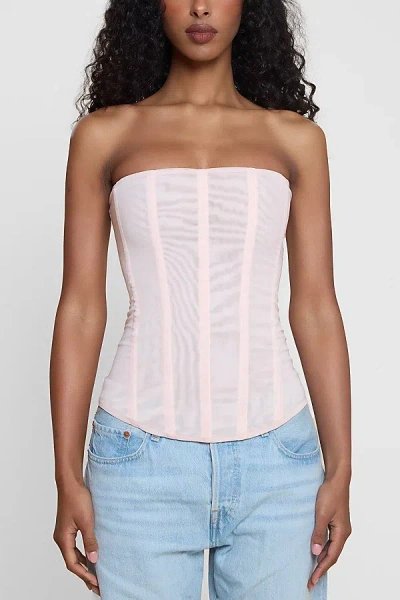 Leau Muse Mesh Corset Top In Pink, Women's At Urban Outfitters In Pink