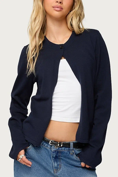 Edikted Jenie Split Front Cardigan In Blue