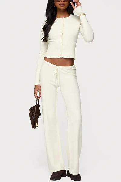 Edikted Montanna Knit Pants In Cream, Women's At Urban Outfitters In White