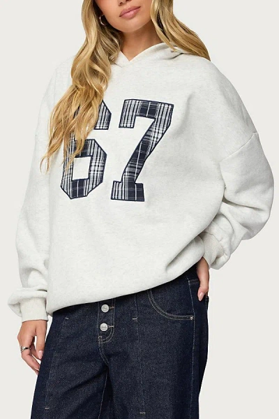 Edikted Gali Plaid 67 Oversize Hoodie In Gray