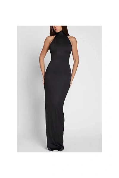 Leau Alaia Drape Maxi Dress In Black, Women's At Urban Outfitters In Black