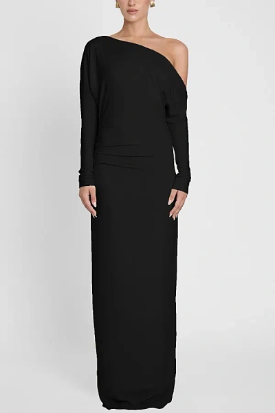 Leau Sola Slouchy Jersey Maxi Dress In Black, Women's At Urban Outfitters In Black