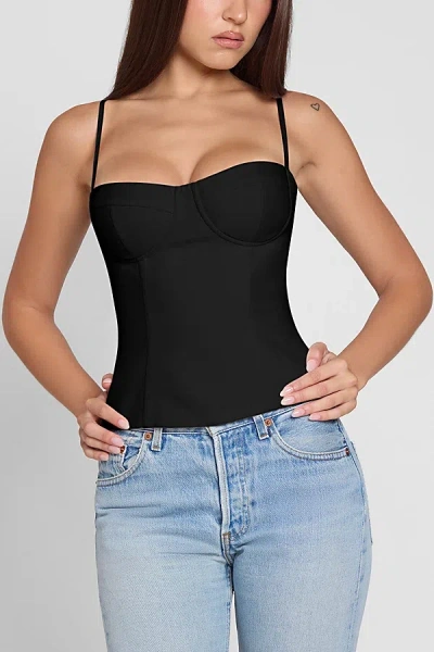 Leau Bali Bustier Corset Top In Black, Women's At Urban Outfitters In Black