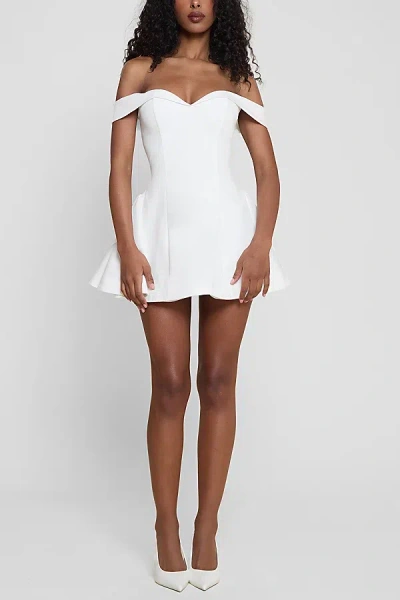 Leau Raquel Babydoll Corset Mini Dress In White, Women's At Urban Outfitters In White