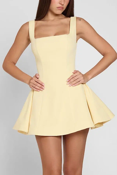 Leau Ysabelle Babydoll Corset Mini Dress In Yellow, Women's At Urban Outfitters In Yellow