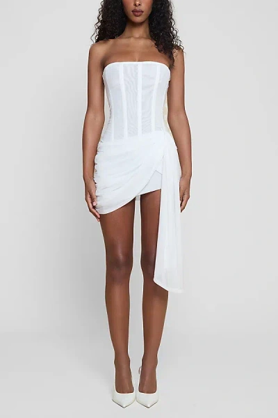 Leau Mira Mesh Corset Dress In White, Women's At Urban Outfitters In White