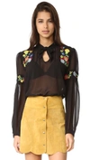 ANNA SUI Garden Embroidered Blouse