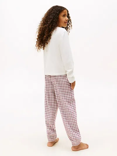 Tommy Hilfiger Girs Long Sleeve Cuffed Pj Set In White