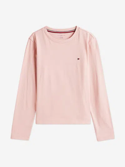Tommy Hilfiger Girls Long Sleeve Cuffed Pj Set In Pink
