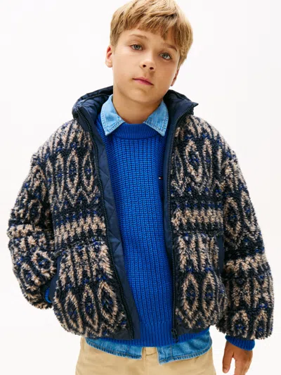 Tommy Hilfiger Boys Fair Isle Teddy Jacket In Multi