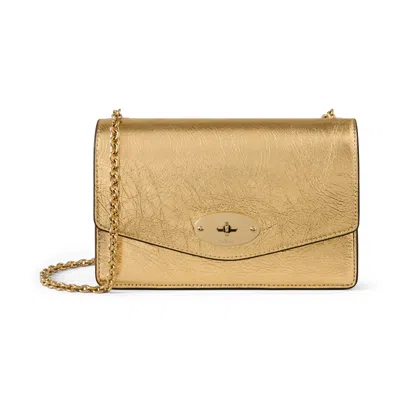 Mulberry Small Darley Crinkled Leather Crossbody Bag In Gold