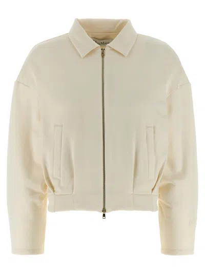 Max Mara Argenta Silk And Cotton Sweatshirt In White