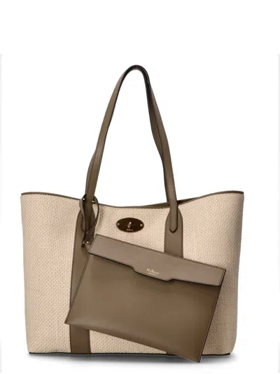 Mulberry Beige Bayswater Tote In Burgundy