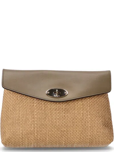 Mulberry Beige Darley Clutch In Purple