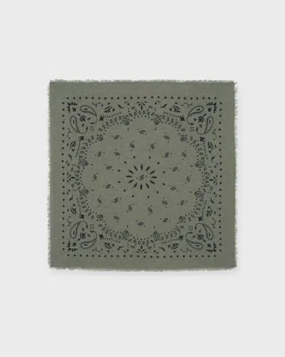 Kujten Hachiko Cashmere Bandana Scarf In Green
