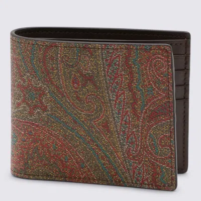 Etro Paisley Bifold Arnica Wallet In Brown