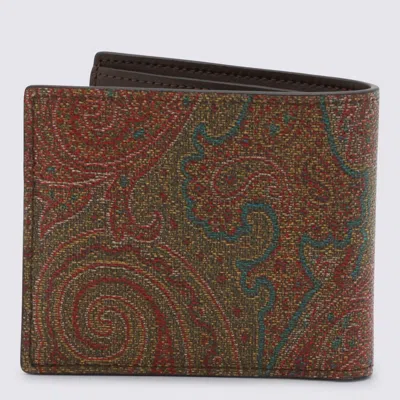 Etro Paisley Bifold Arnica Wallet In Brown