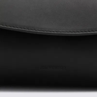 Jil Sander Cannolo Logo Embossed Small Shoulder Bag In Blue