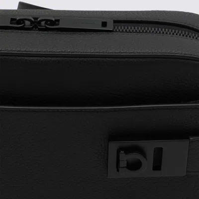 Ferragamo Shoulder Bag With Gancini Buckles In Black