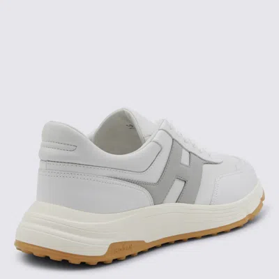 Hogan White And Grey Leather Sneakers In Multi