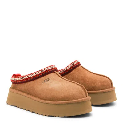 Ugg Platform Slip-on Shoes With Decorative Braided Trim In Brown