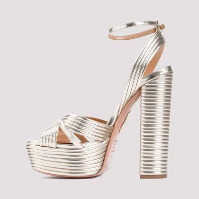 Aquazzura Gold Ankle-strap Heels In Metallic