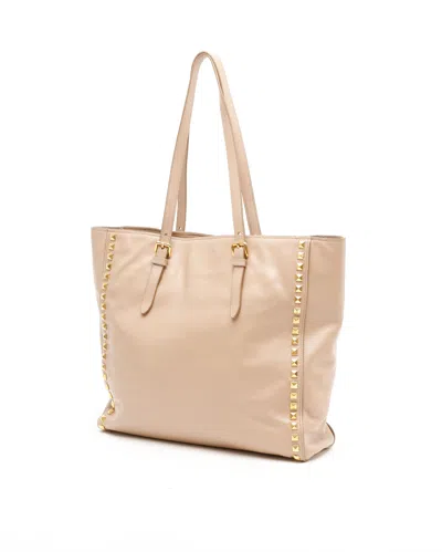 Miu Miu Studded Tote Bag In Neutral