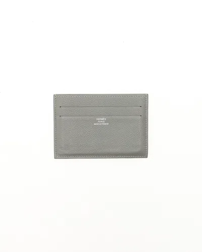 Pre-owned Hermes Hermès Card Holder In Gray