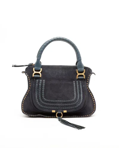 Chloé Suede Marcie Bag In Blue
