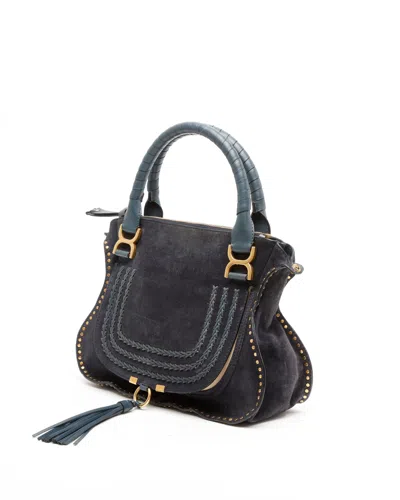 Chloé Suede Marcie Bag In Blue