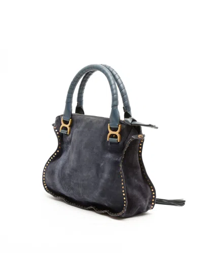 Chloé Suede Marcie Bag In Blue