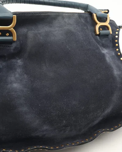 Chloé Suede Marcie Bag In Blue