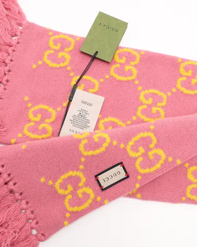 Gucci Jumbo Gg Wool Scarf In Pink