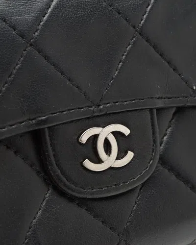 Pre-owned Chanel Classic Flap Card Holder In Black