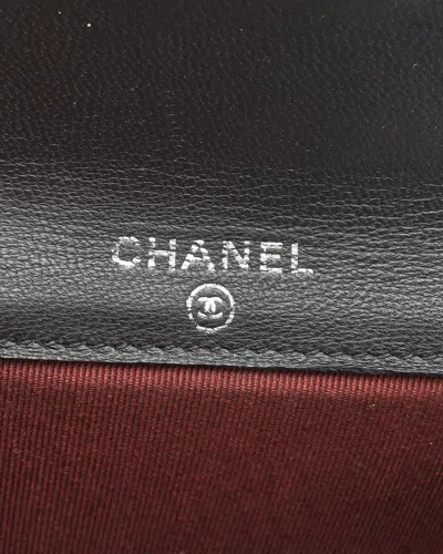 Pre-owned Chanel Classic Flap Card Holder In Black