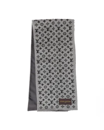 Pre-owned Louis Vuitton Monogram Scarf In Gray