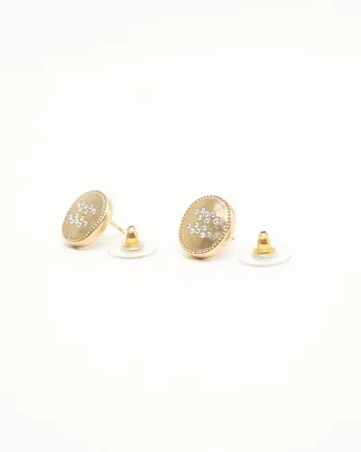 Pre-owned Chanel Coco Mark Rhinestone Earrings In Multi