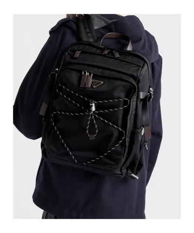 Prada Versatile Backpack With Multiple Storage Options In Black