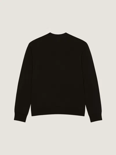 Givenchy Crew Neck Long Sleeve Ribbed Sweatshirt In Black