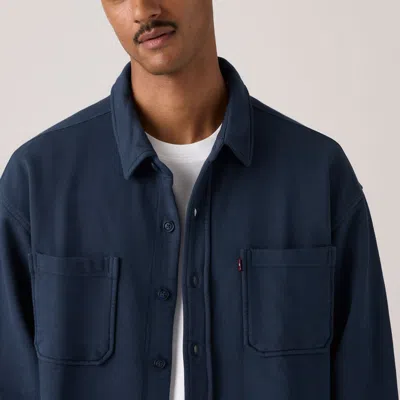 Levi's Boxy Knit Worker Sweatshirt In Blue