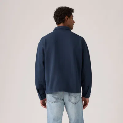 Levi's Boxy Knit Worker Sweatshirt In Blue