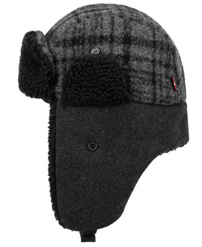 Levi's Men's Plaid Trapper Hat In Black