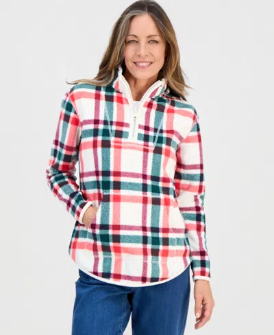 Style & Co Petitte Lace Knit Mock Neck Sweatshirt, Macy's Exclusive In White