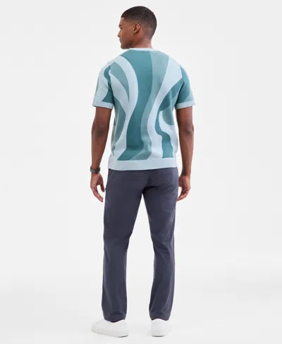 Alfani Men's Short-sleeve Abstract Pattern Crewneck Sweater, Macy's Exclusive In Multi